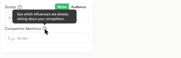Competitor Mentions filter in the Filters panel