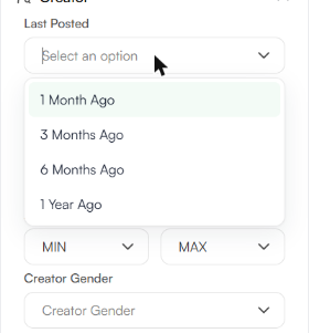 Last Posted options