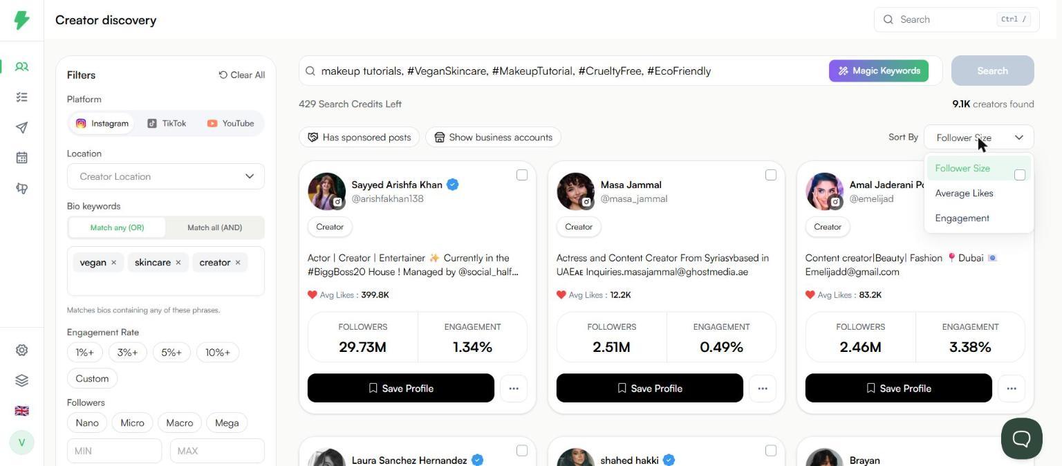 Sort By dropdown options