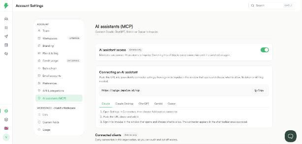 AI assistants (MCP) page