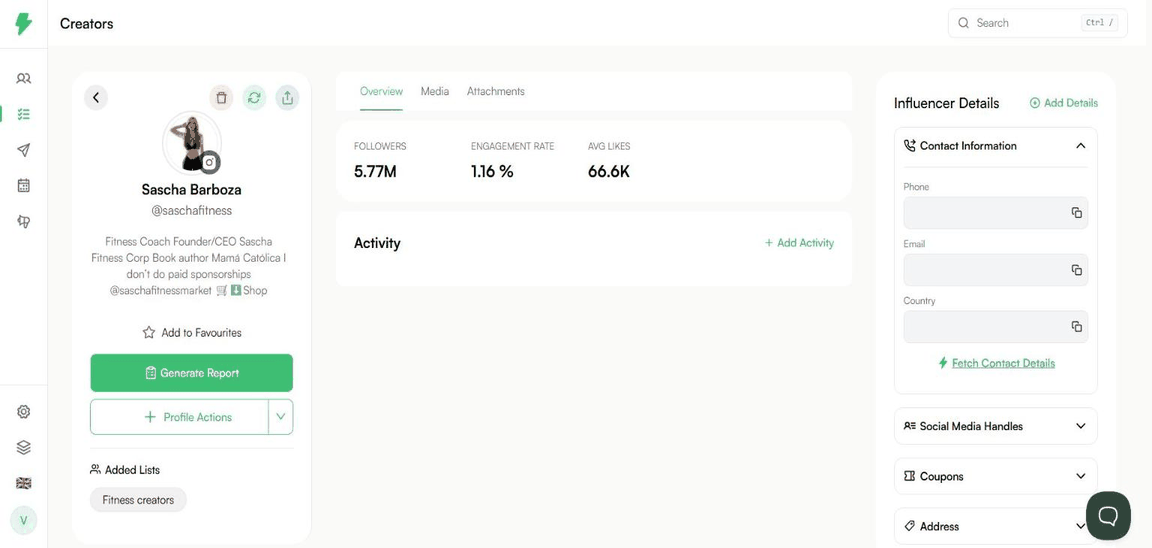 Generating a creator analytics report