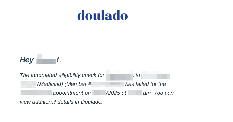 View an Eligibility Check Event - Doulado Knowledge Base