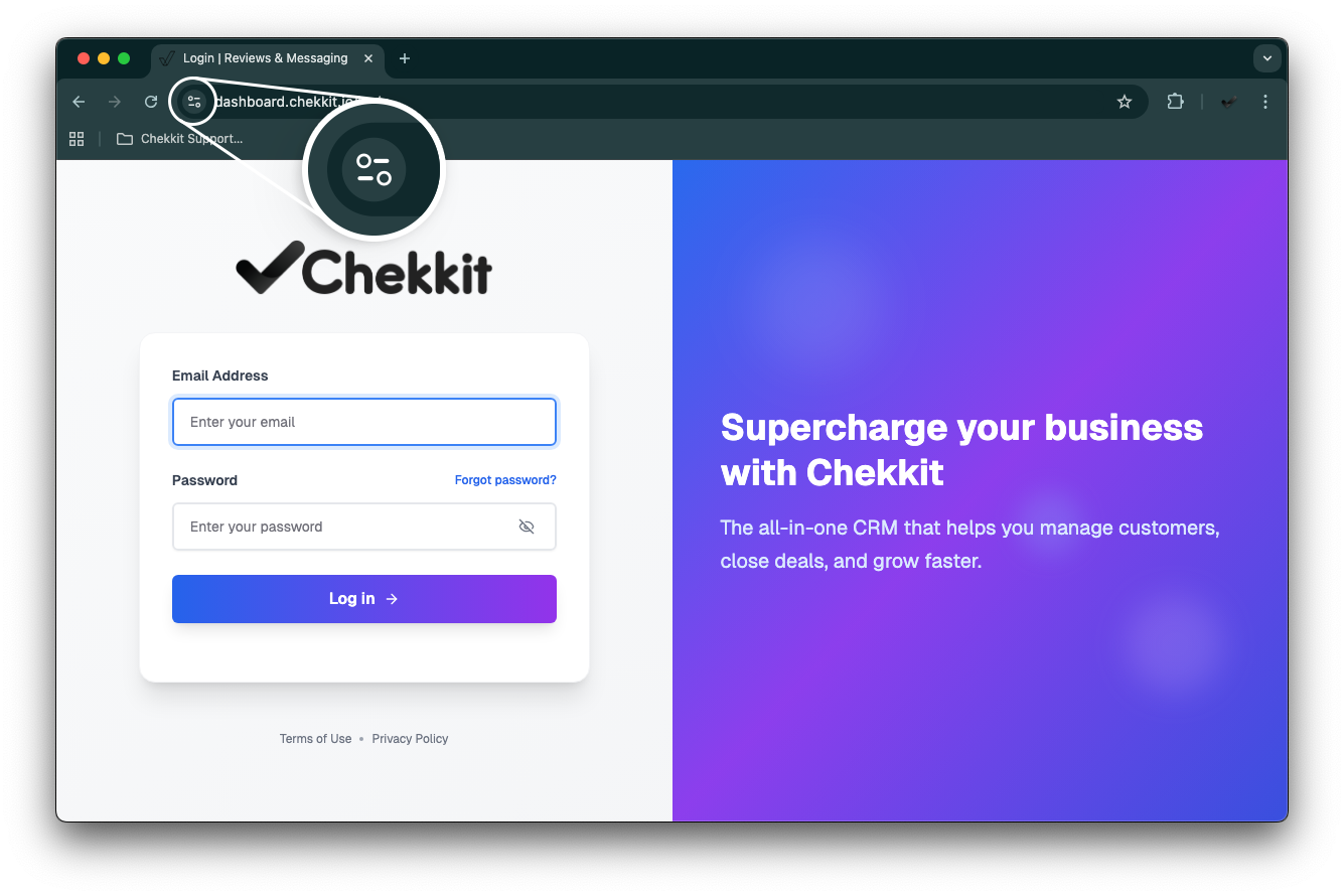 Chrome Site Information