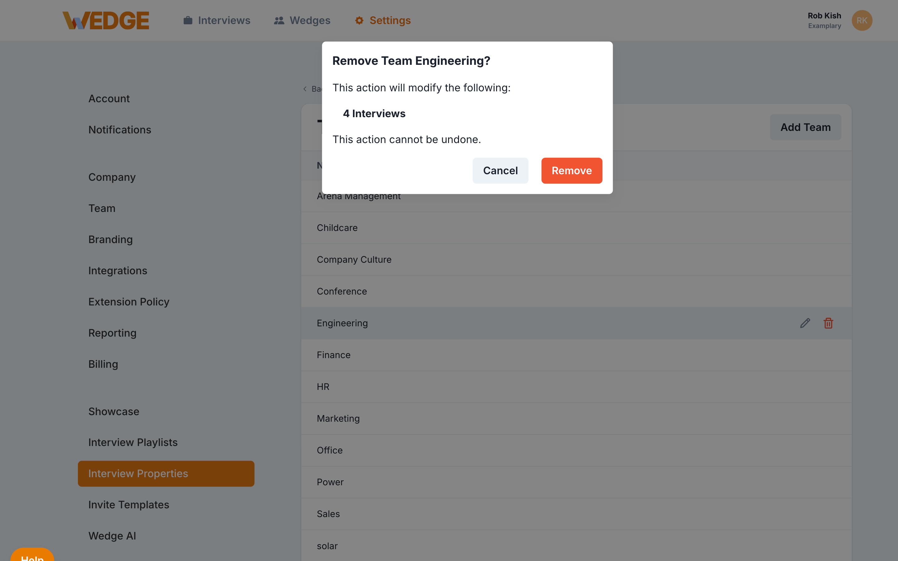 Confirmation dialog reading