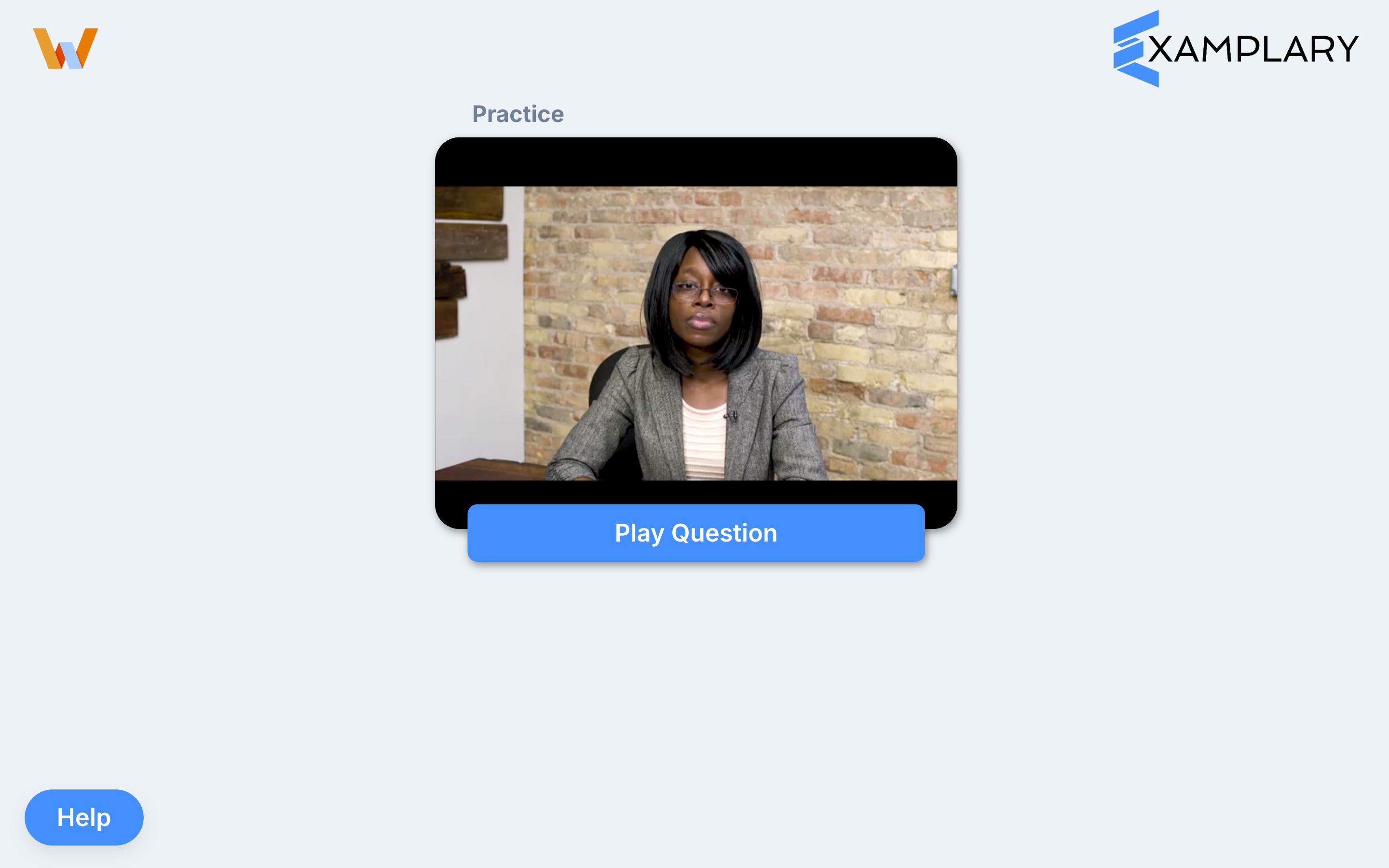 Practice question screen with a Play Question button
