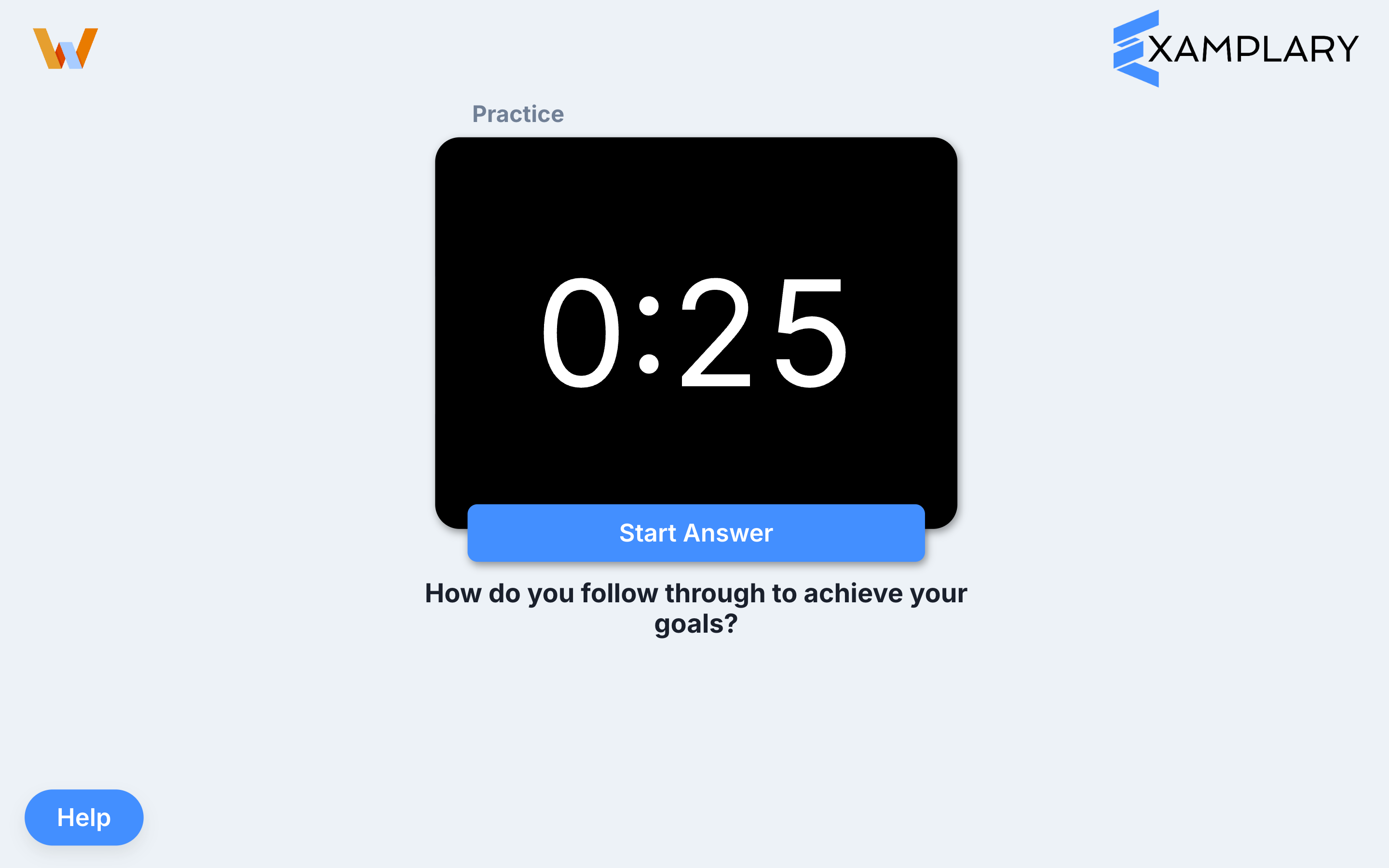 Think time countdown timer showing 0:25 before the Start Answer button
