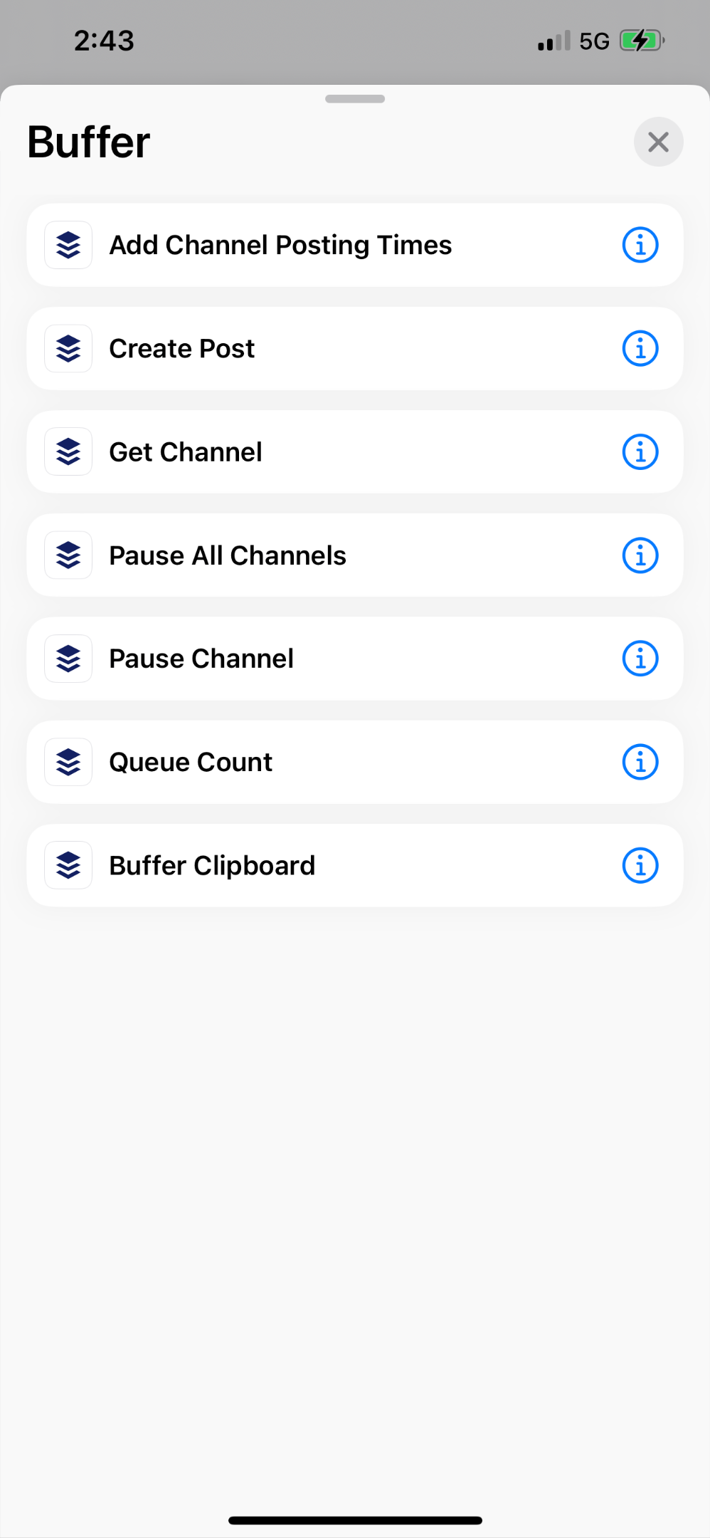 List of Buffer Shortcuts