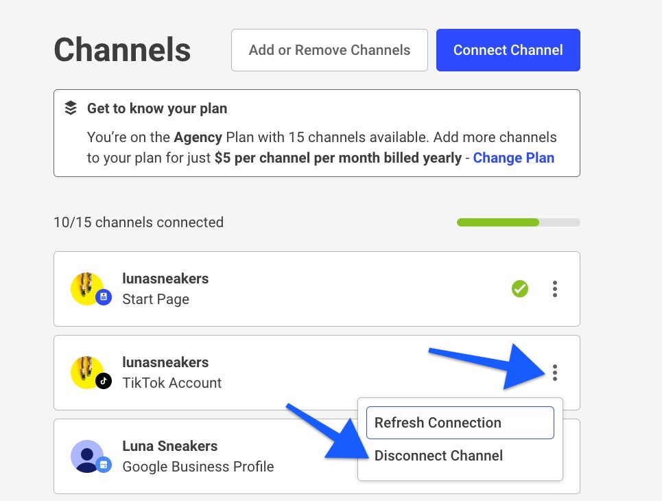 Buffer Disconnect Channel option