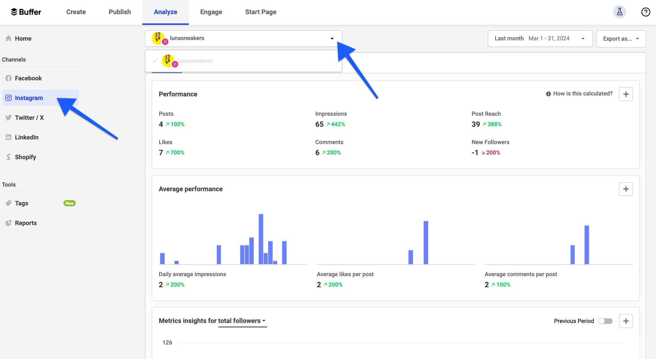 Buffer Analyze select channel steps