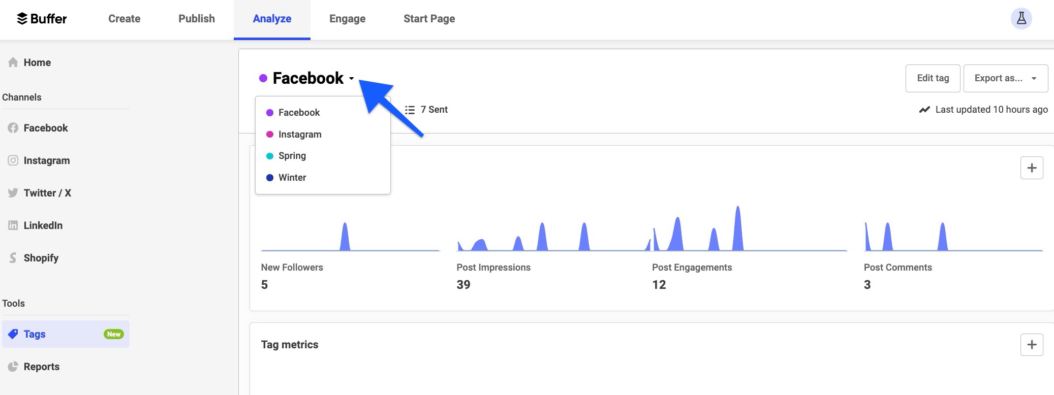 Tags report in Analyze