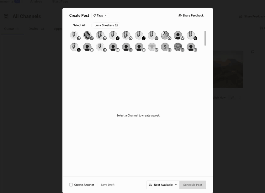 Buffer - creating a new tag from the composer