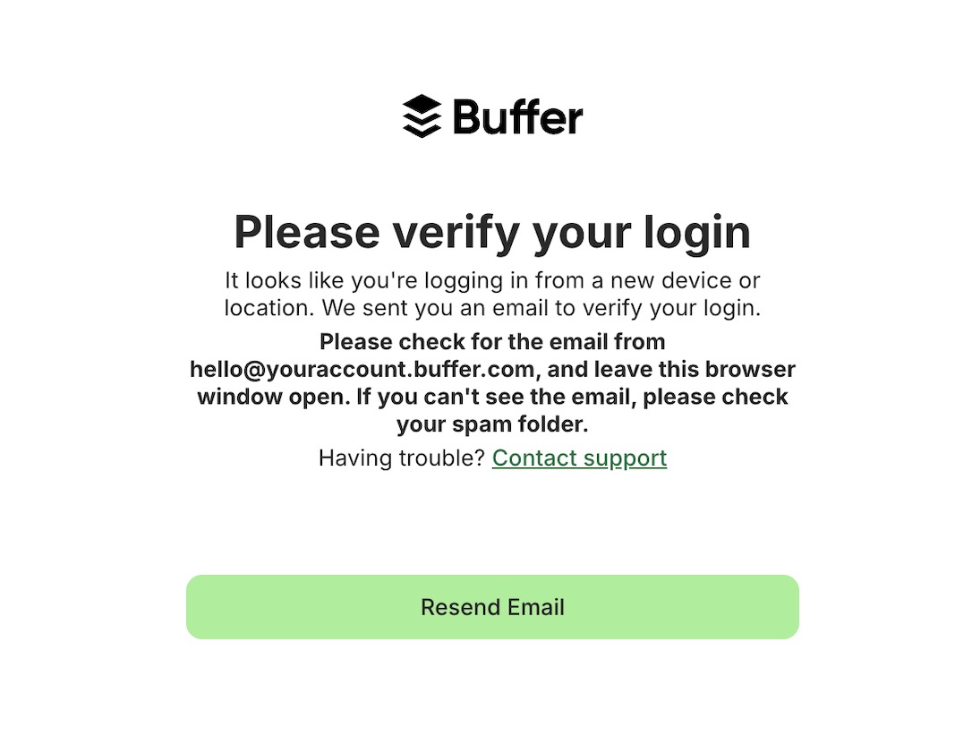 Buffer verify your login attempt window