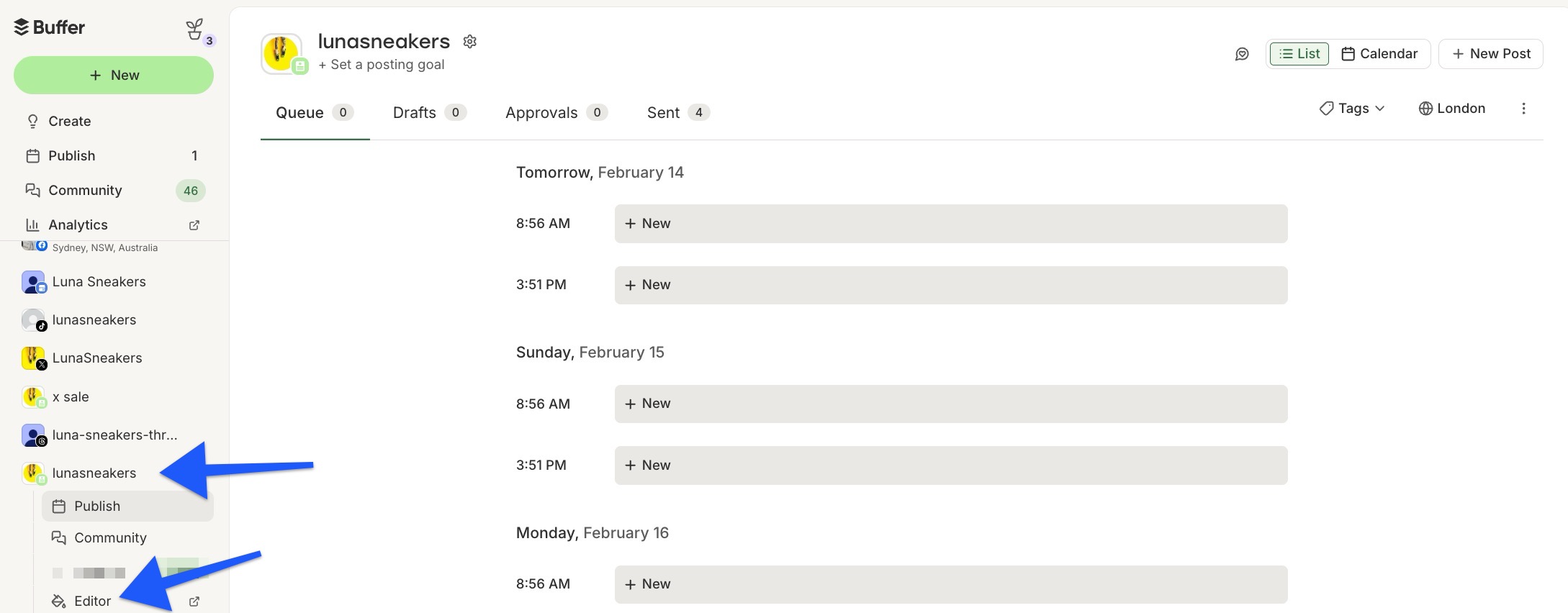 Buffer - Editor option for Start Page