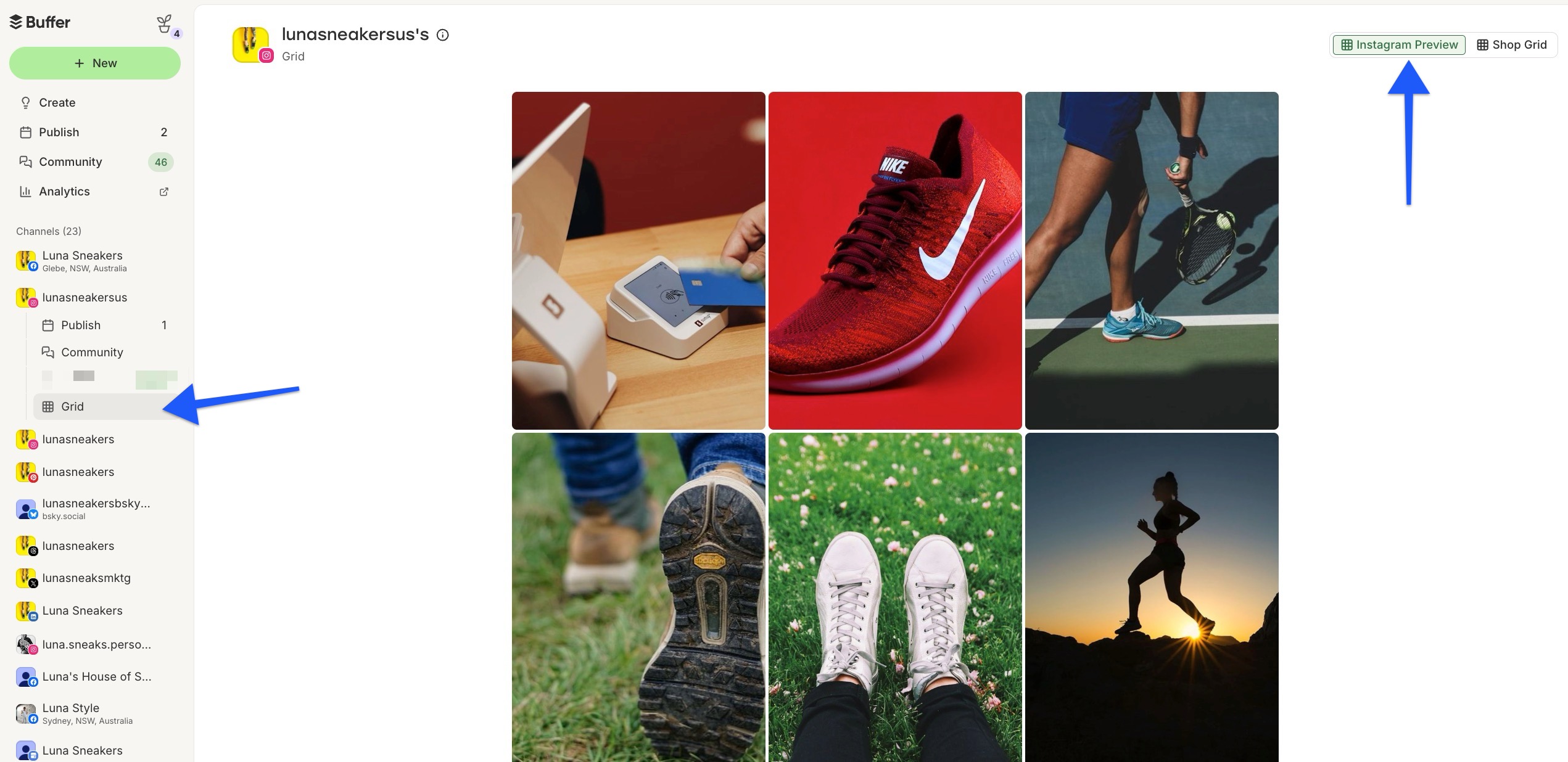 Buffer Instagram Grid Preview