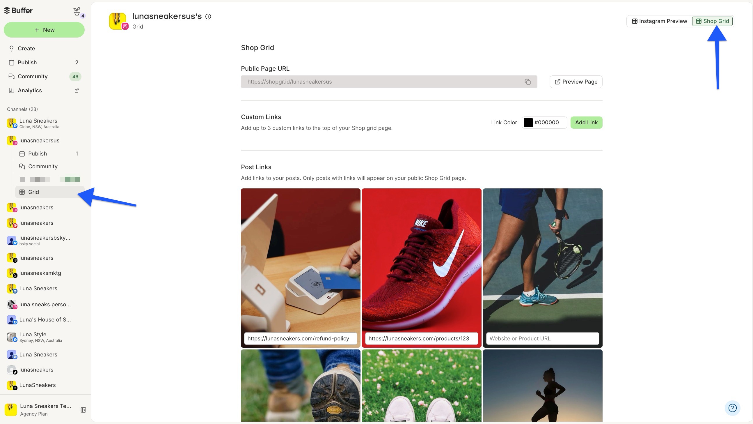 Buffer - Instagram Shop Grid