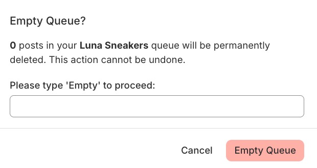 Buffer - Channels settings - Empty Queue