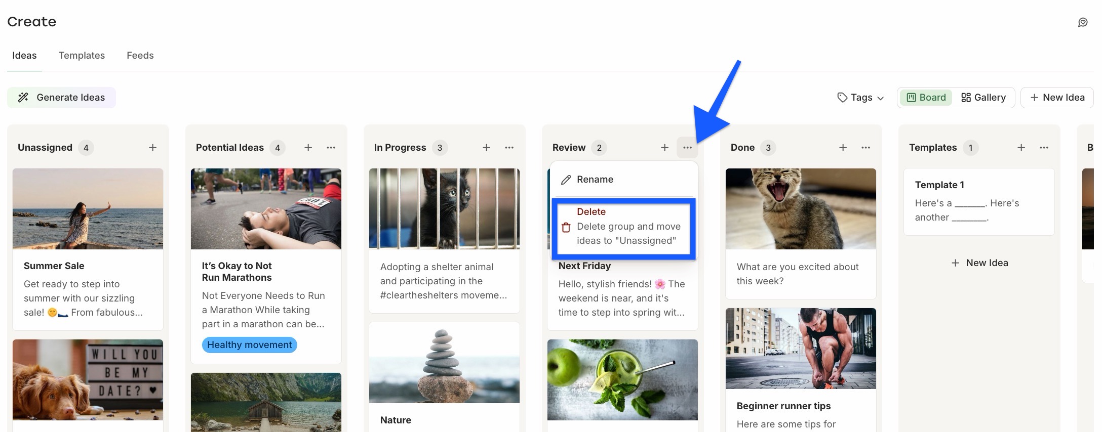 Buffer Create space - Deleting a group