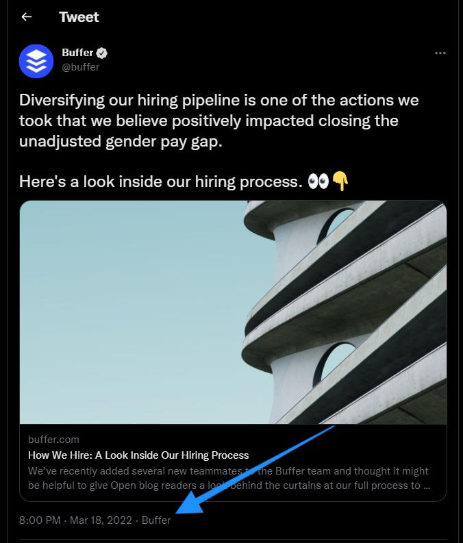 Example of post with arrow pointing to