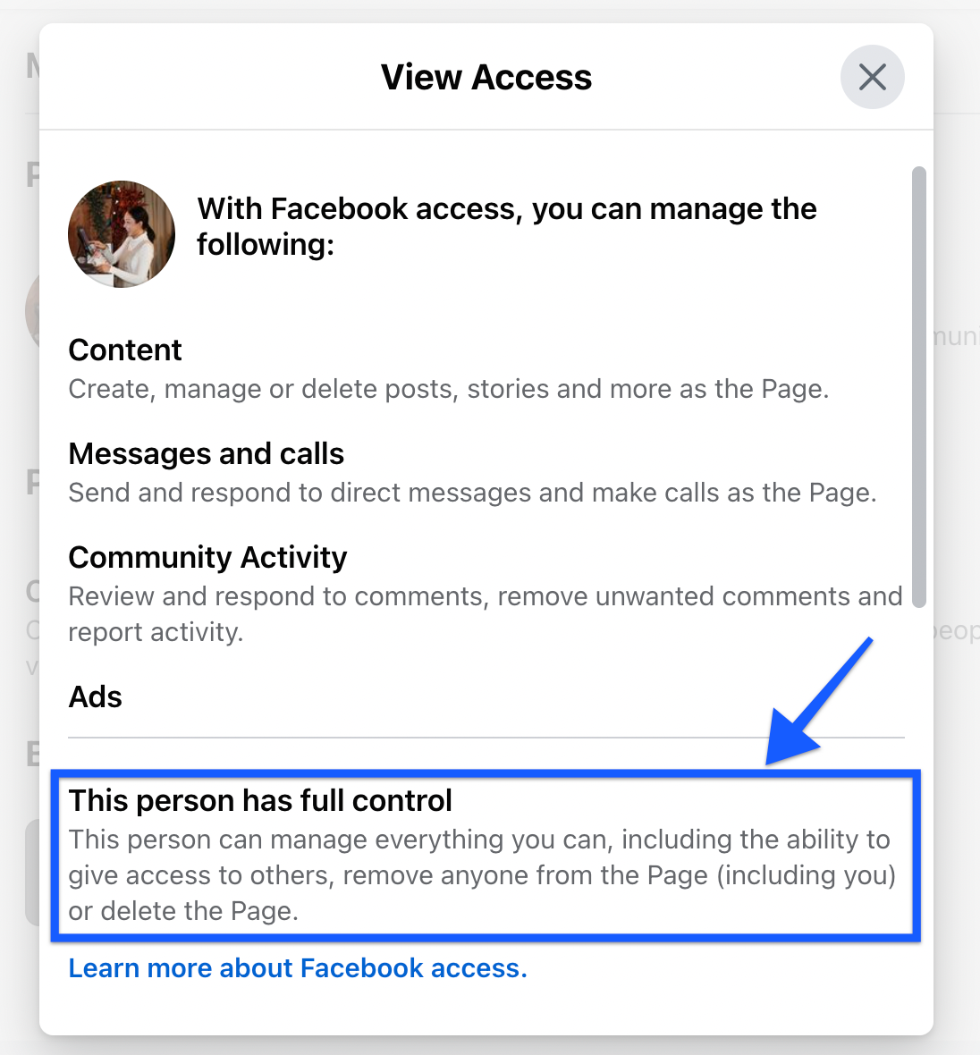 View Access - This person has full control