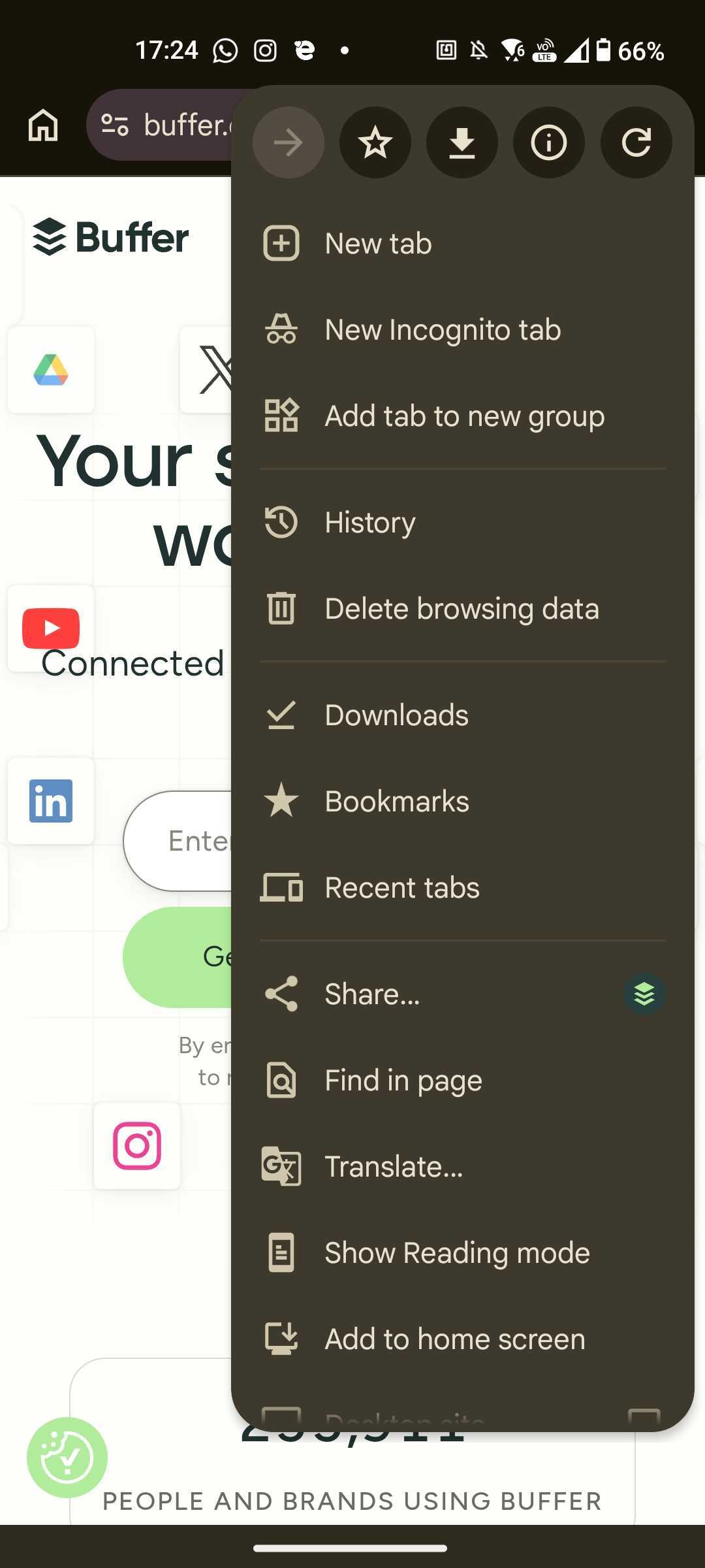 Buffer Android mobile extension