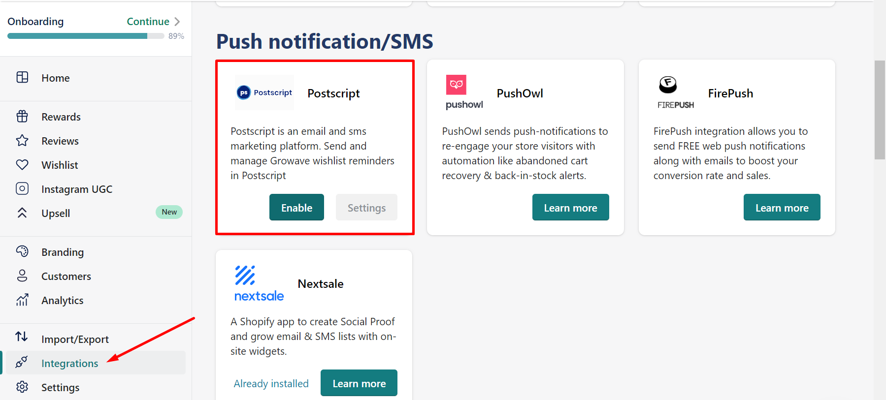 Integration with the Postscript app Growave Help Center Master