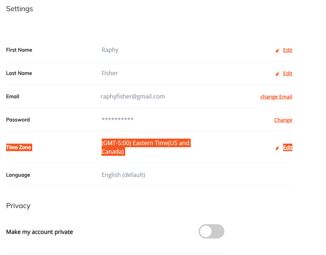 Select any of the fields where edits are required