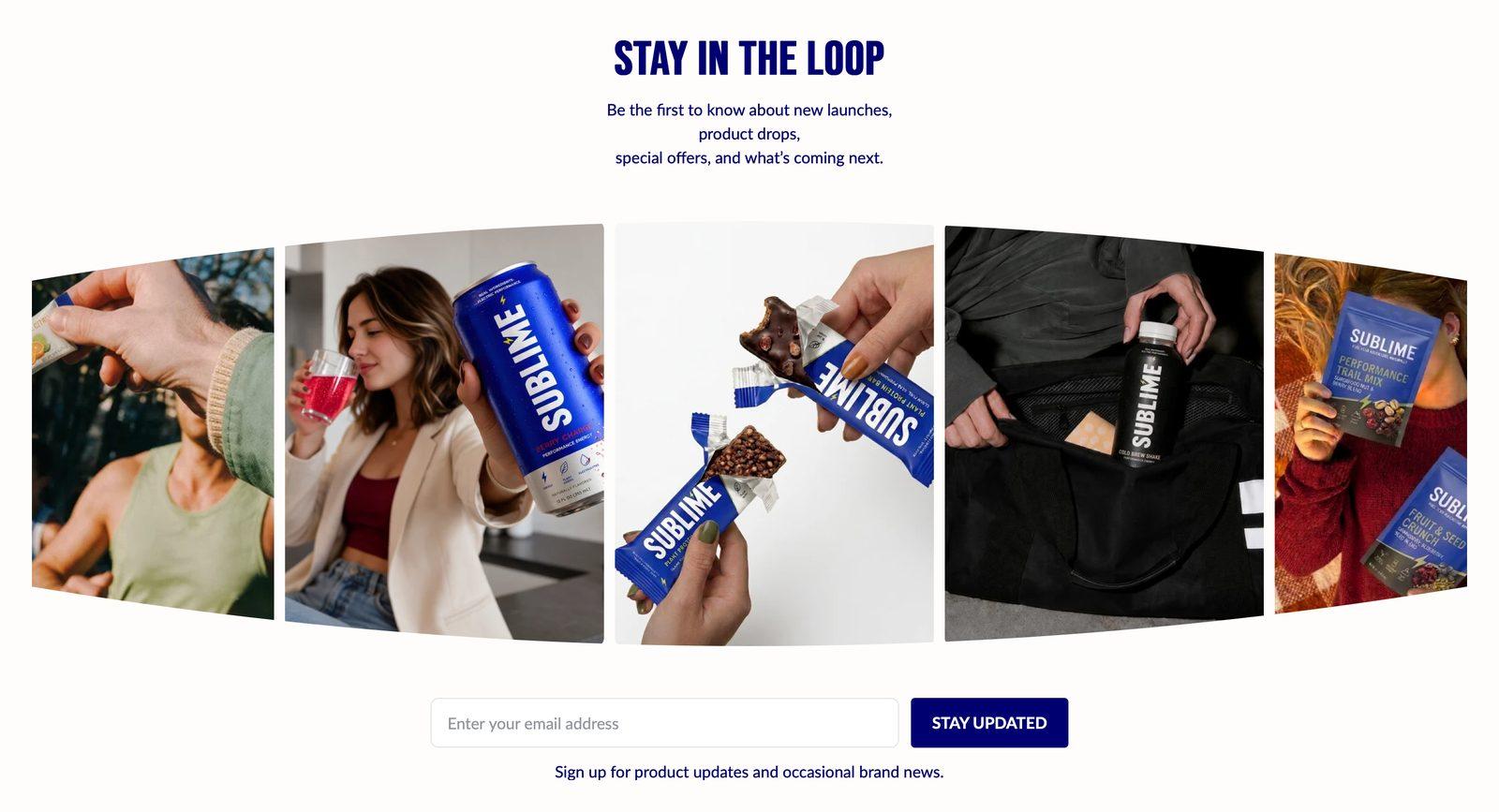 Newsletter section in the Sublime theme