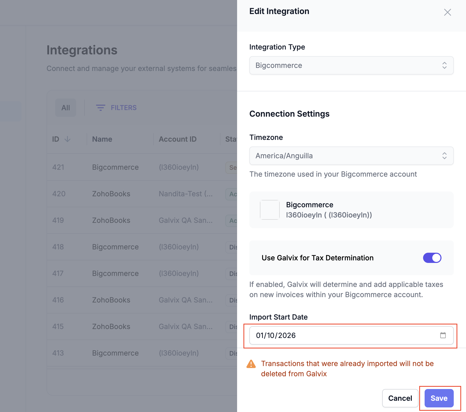 BigCommerce setup screenshot