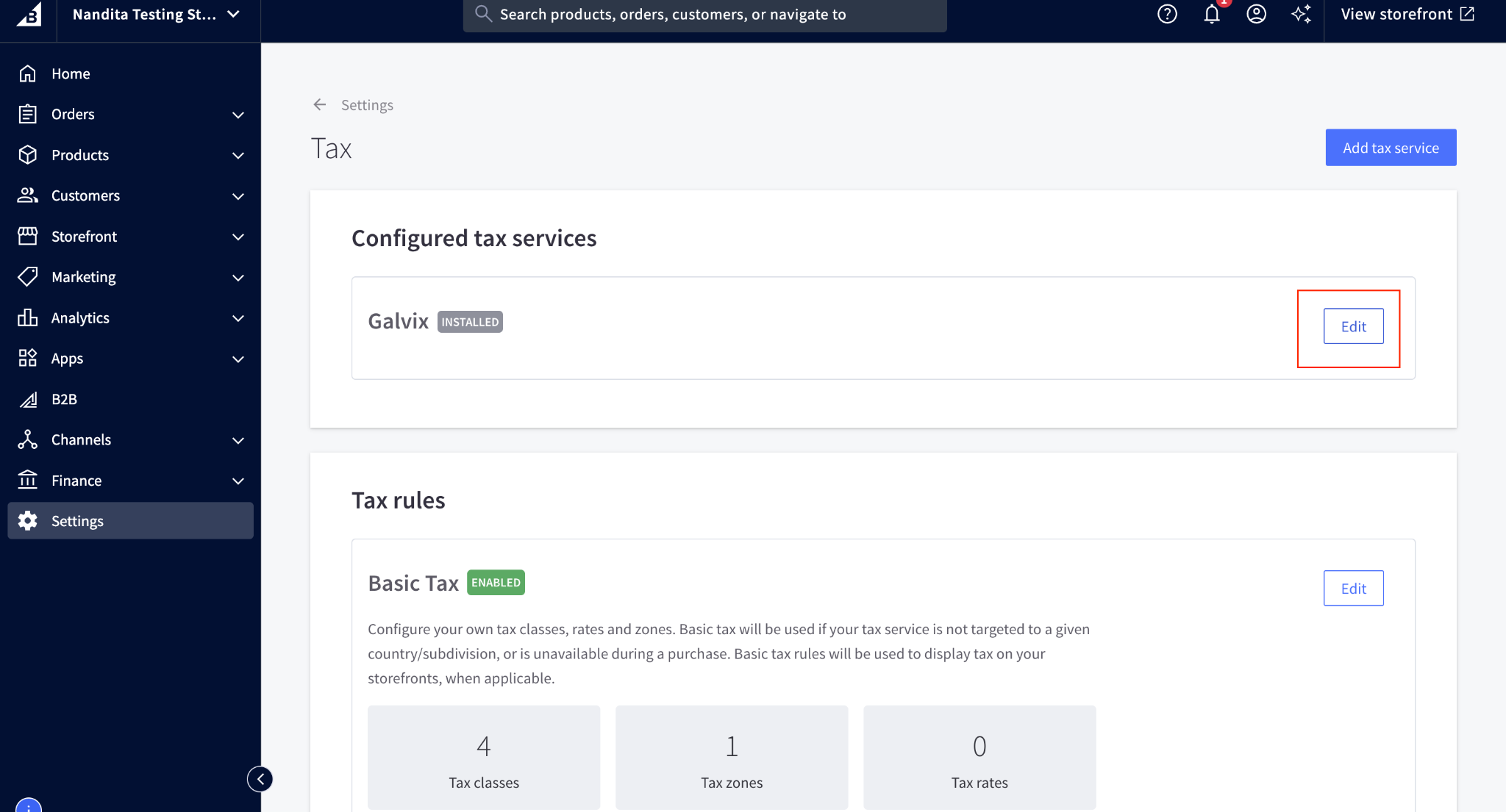 BigCommerce setup screenshot