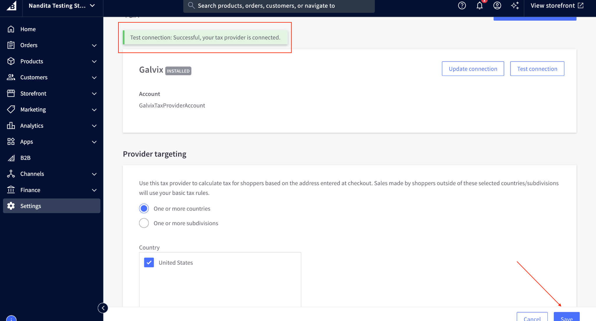 BigCommerce setup screenshot