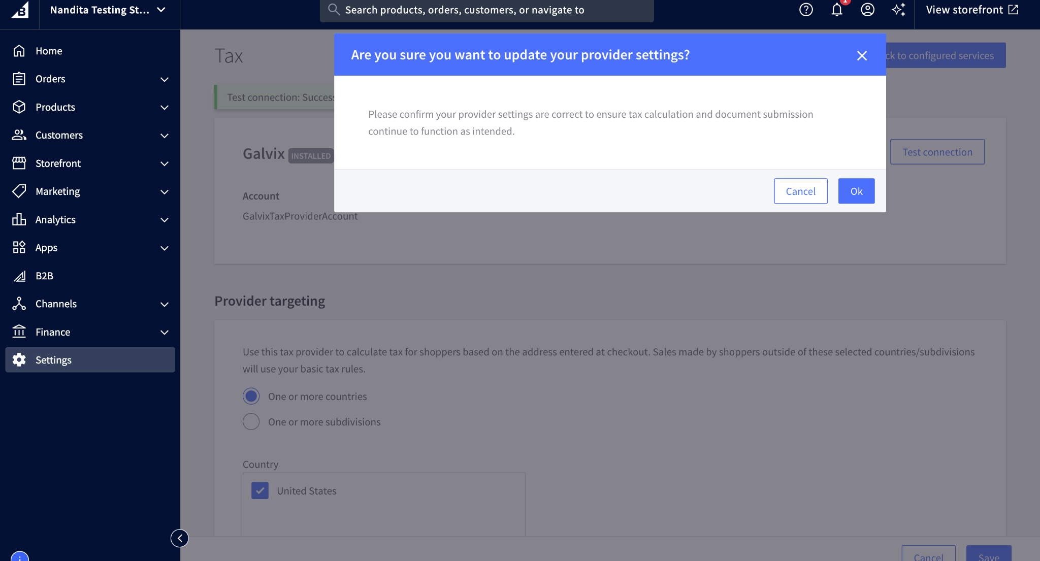 BigCommerce setup screenshot