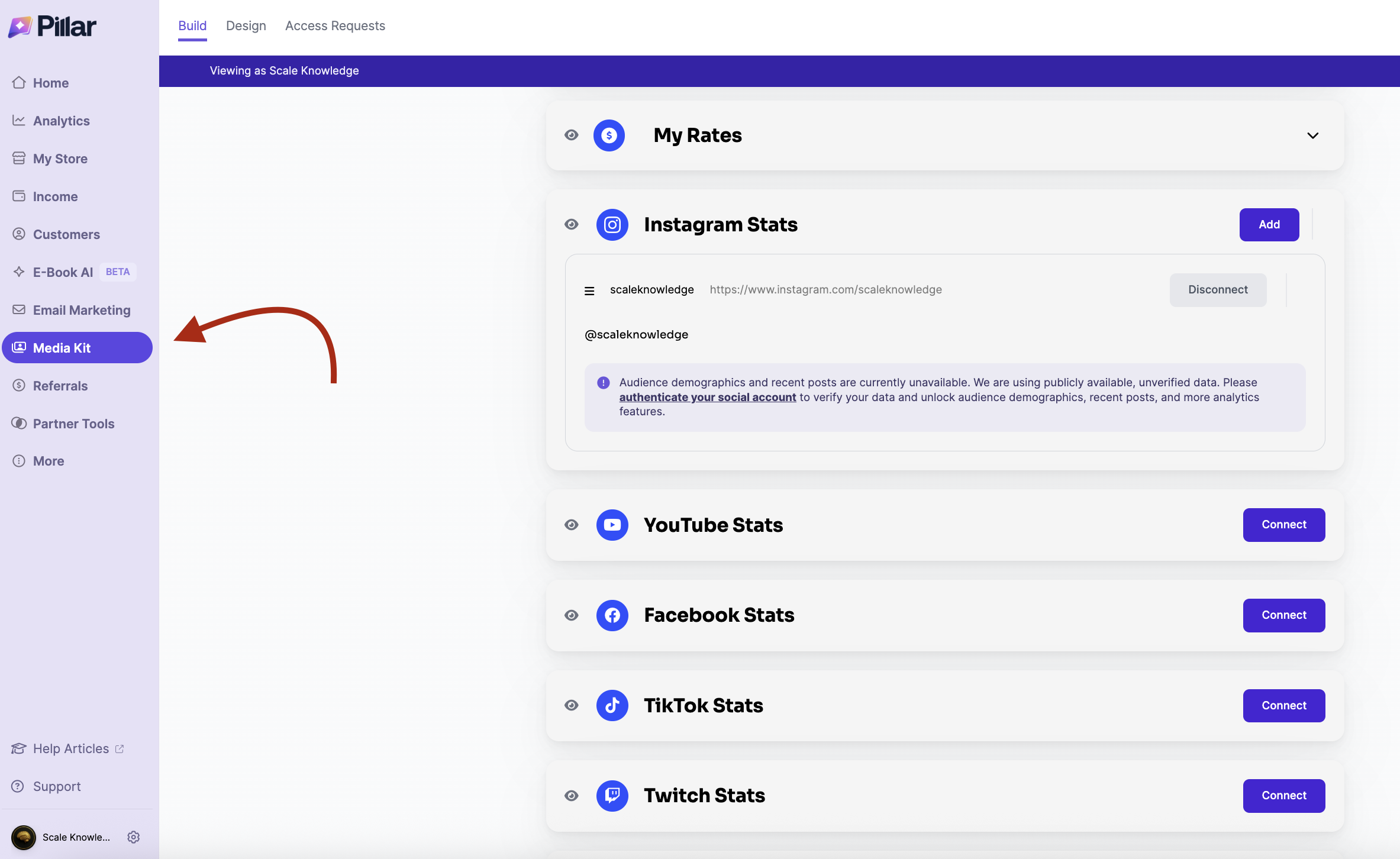Reconnect Your Socials! - Pillar Support and Help Center