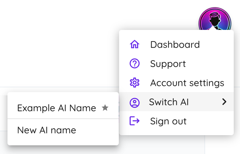 Menu - Switch AI