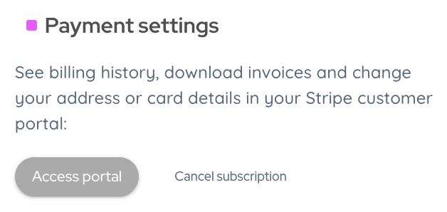 Payment settings
