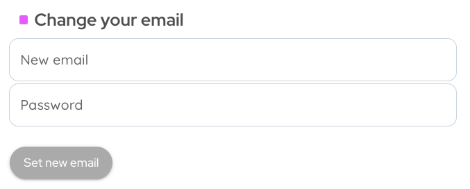 Account settings - change email