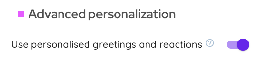 Advanced personalization