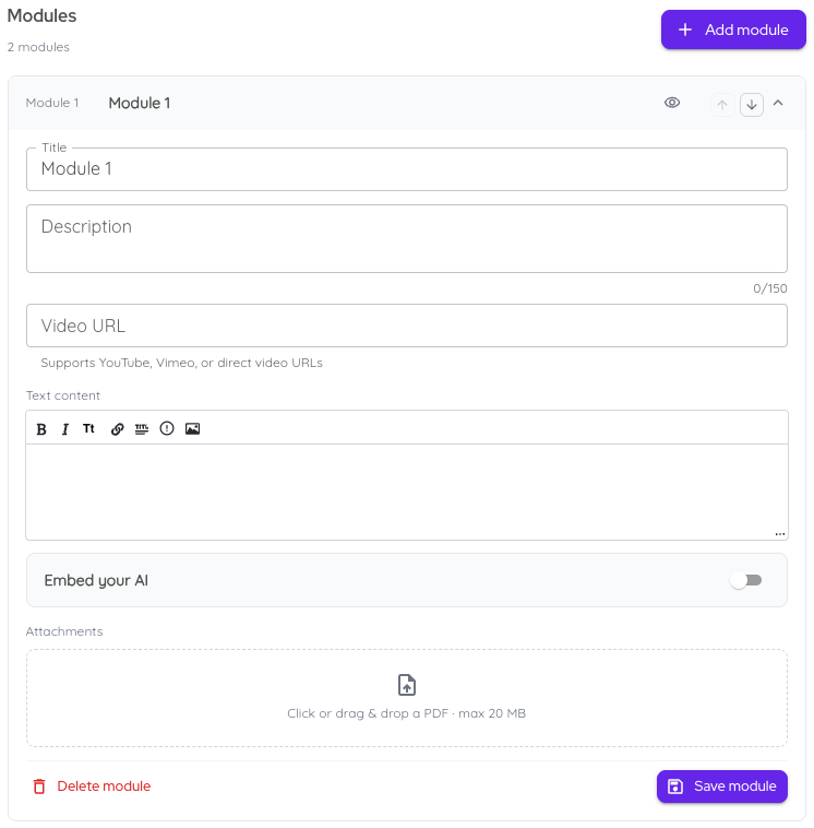 Coachvox module editor