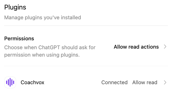 Installed plugins