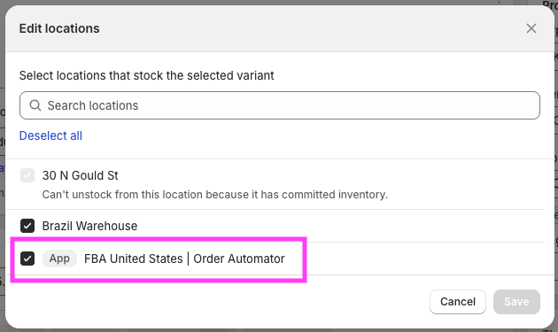Set a Shopify product to be fulfilled by Amazon