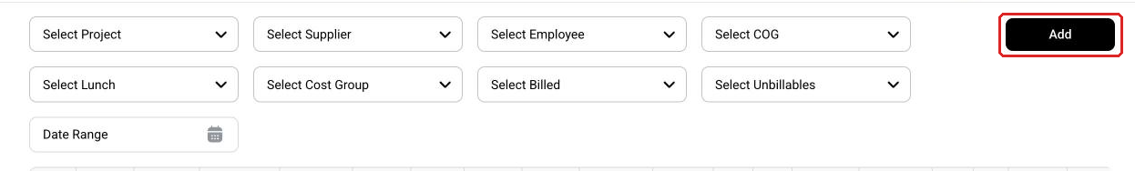 The Add button on the Expenses page