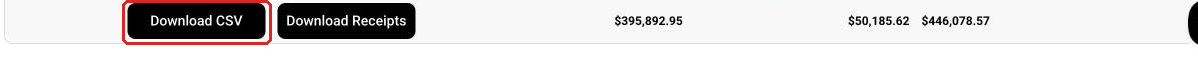 The Download CSV button on the Expenses page