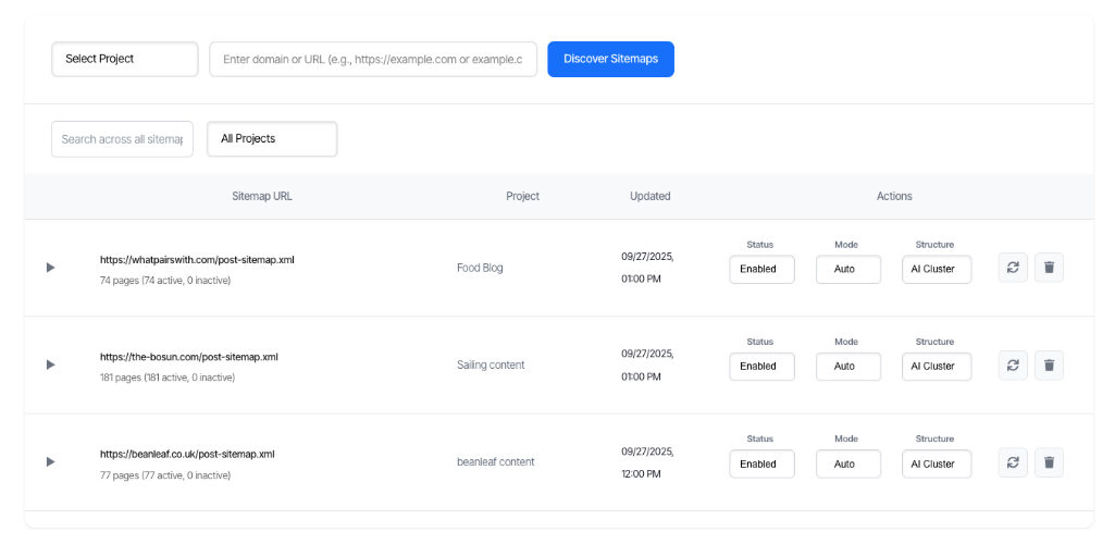 sitemap controls