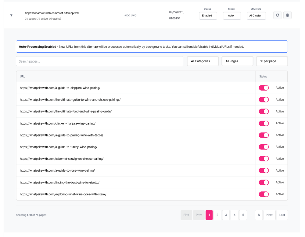 manage sitemaps automatically
