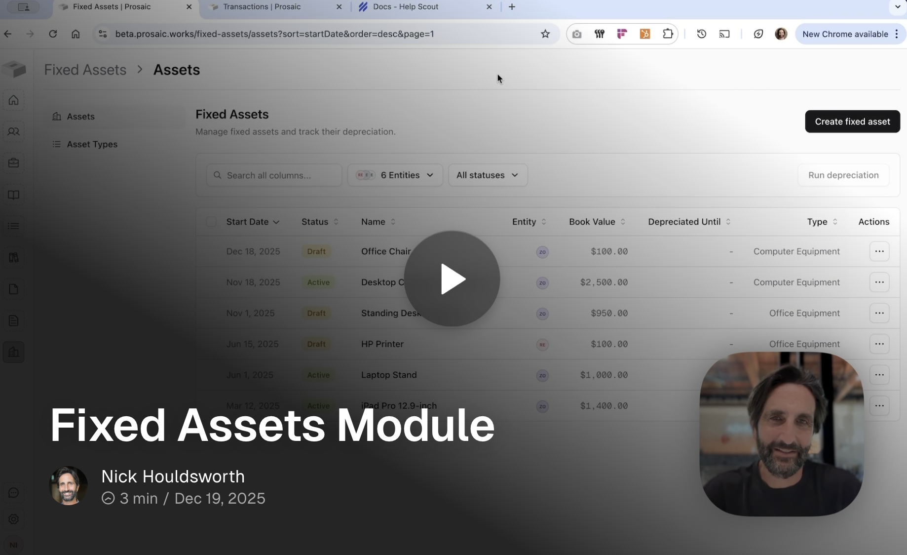 Fixed assets overview