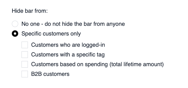 Hiding the Bar setting