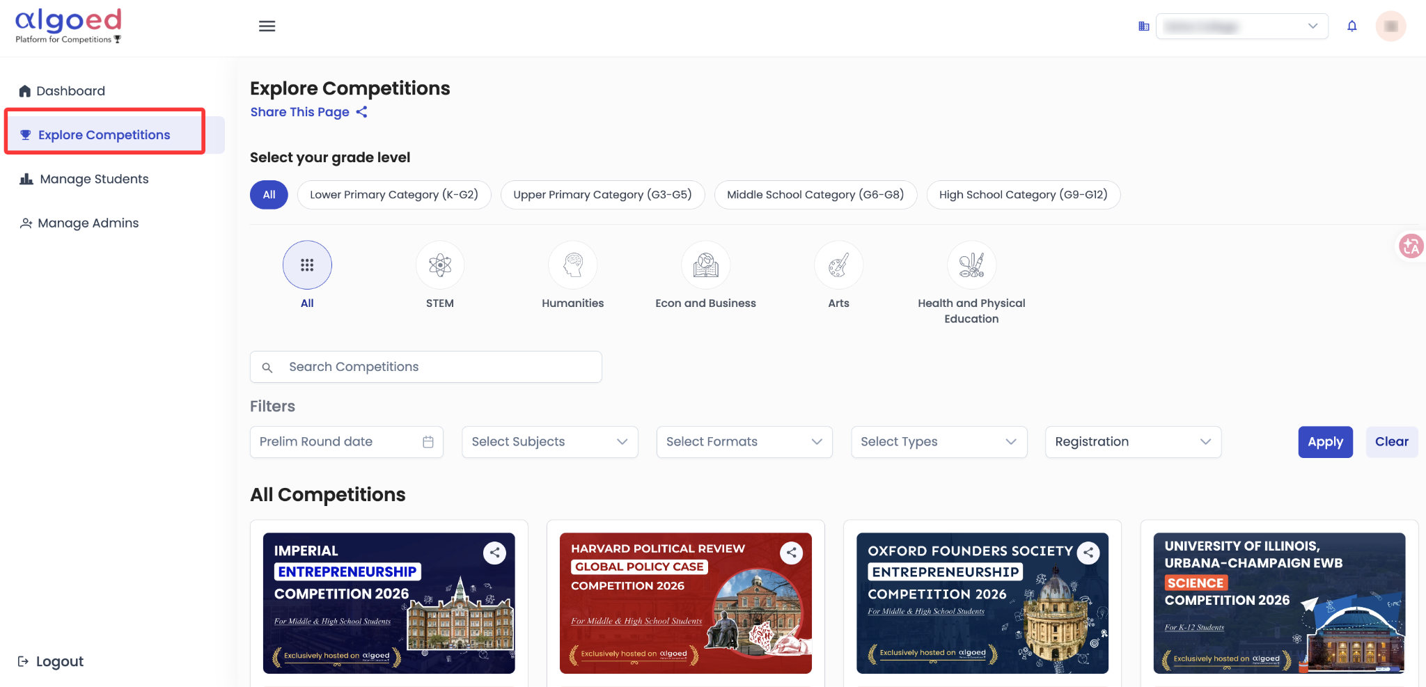 Explore Competitions
