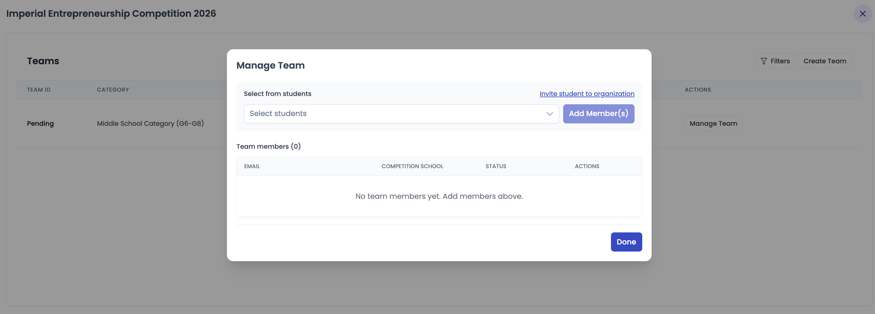 Manage Team