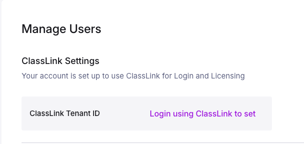Example showing Login using ClassLink