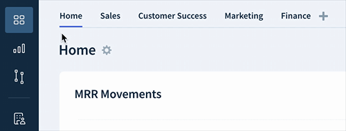 Screencap of the user switching between and moving around dashboard tabs.