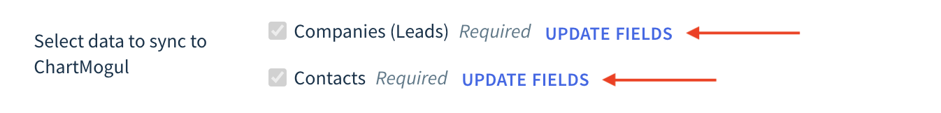Screenshot showing the location of the Update Fields buttons.